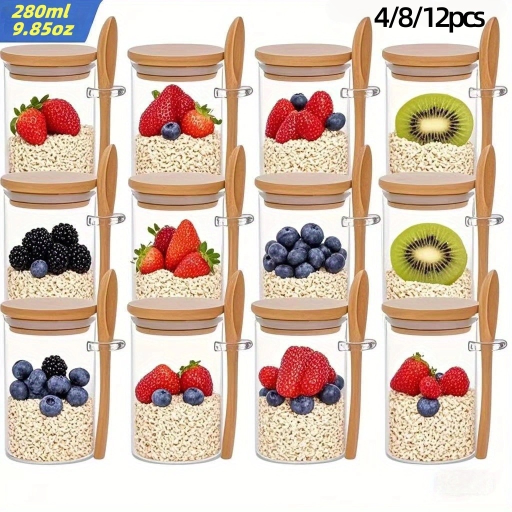 Meal Prep Oatmeal - 4/8/12 Buah, Cangkir Sarapan Oatmeal dengan