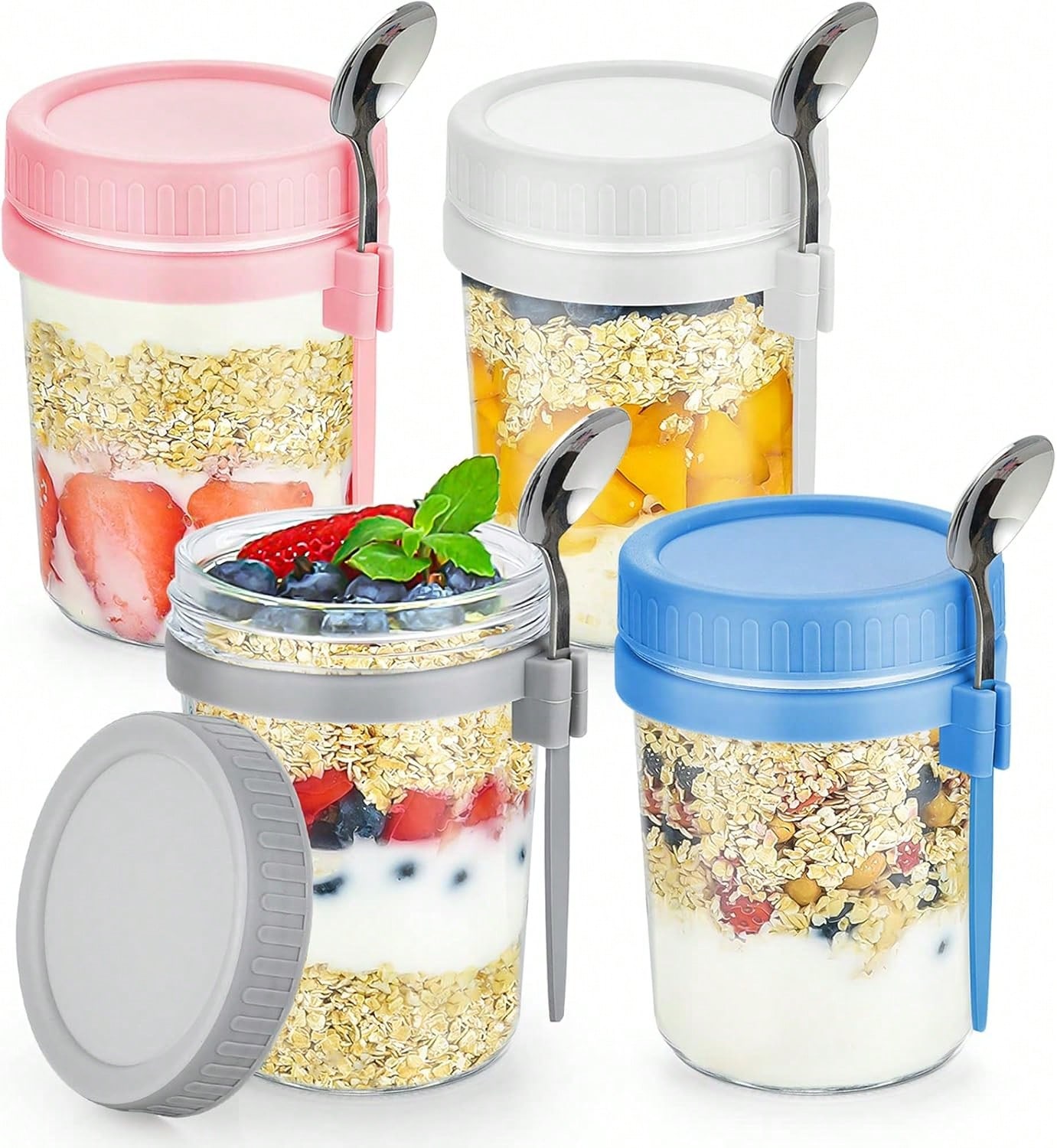 Meal Prep Kit - 4 Wadah Overnight Oats Dengan Tutup