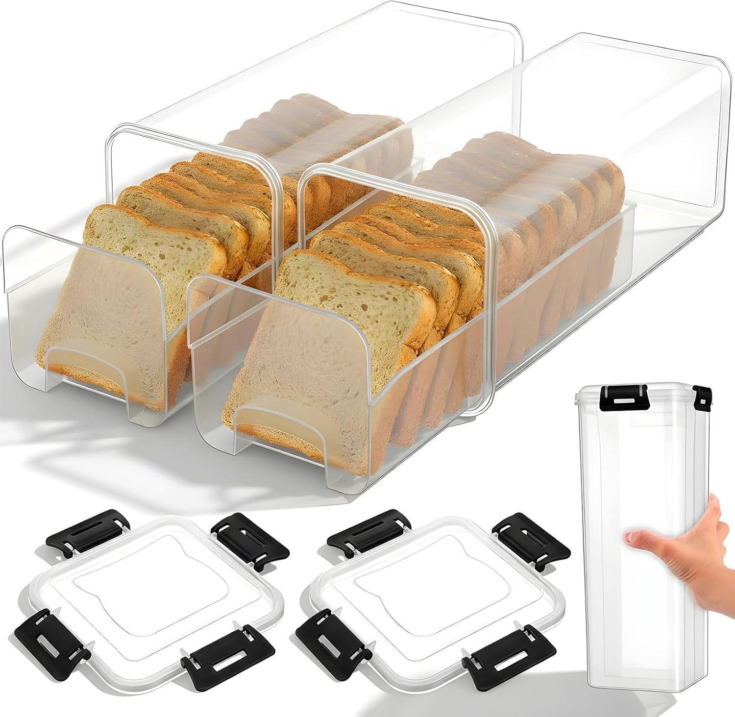 Meal Prep Container - Wadah Penyimpanan Roti dengan Tutup Kedap