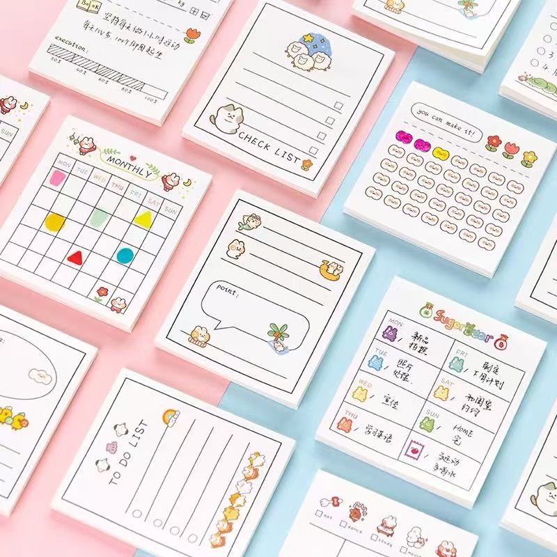Meal Plan Notepad - Perlengkapan Kantor Sekolah Kawaii Jam kartun