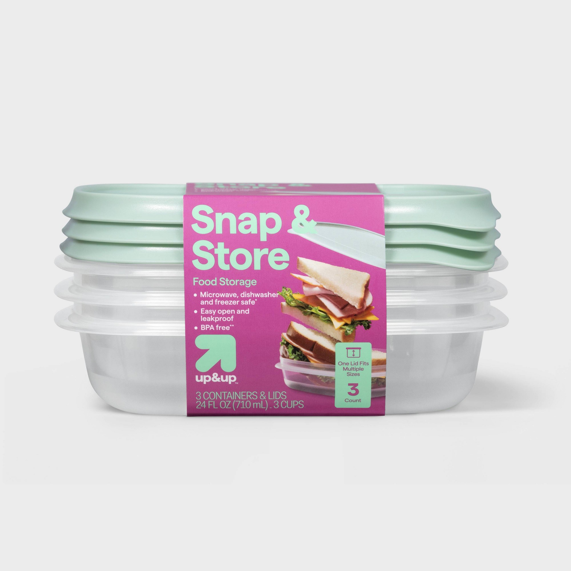 Meal Prep Container - Wadah Penyimpanan Makanan Persegi 3ct Dengan