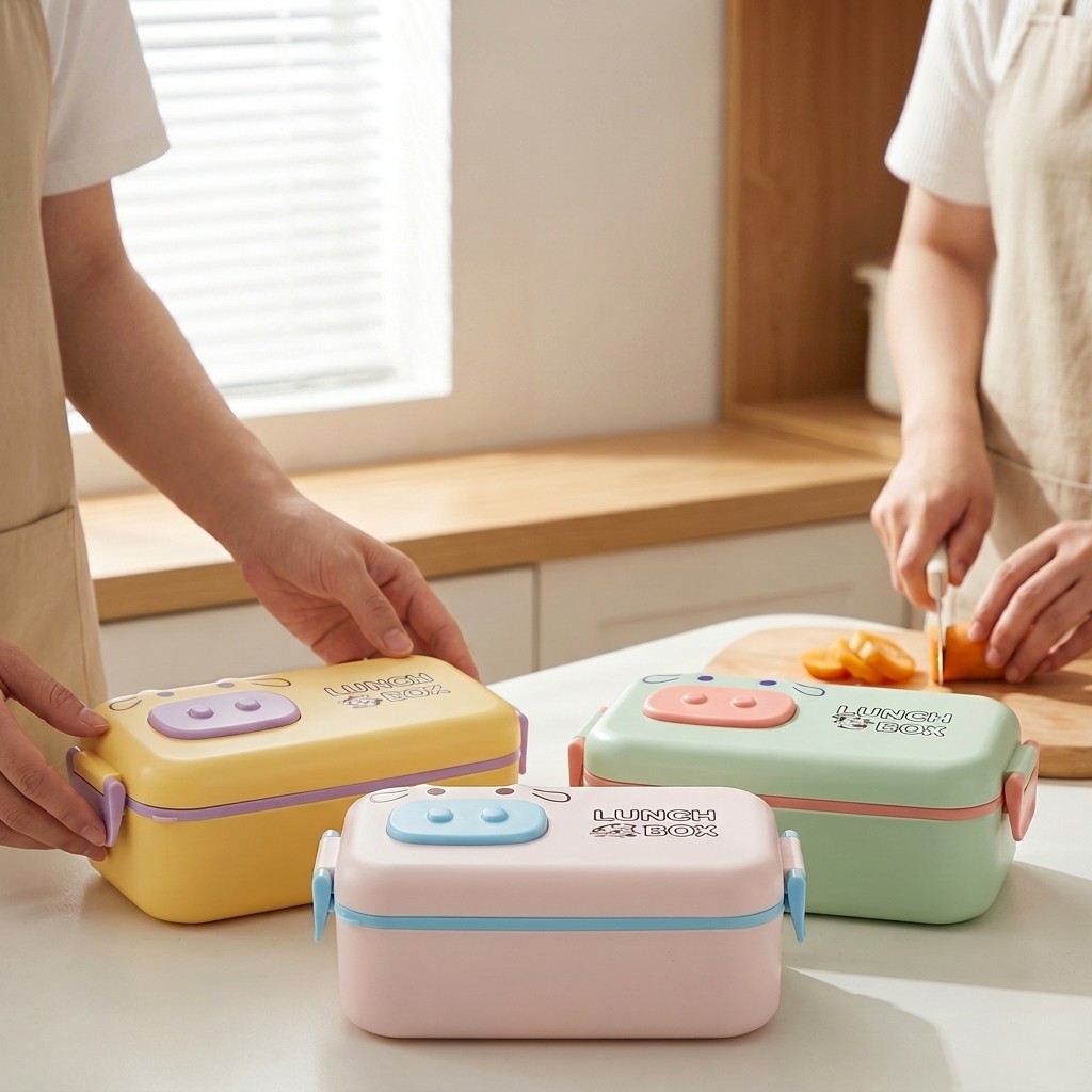 Kotak Bento Plastik Kawaii unt - Meal Prep Or Prep Meal ulasan dan harga
