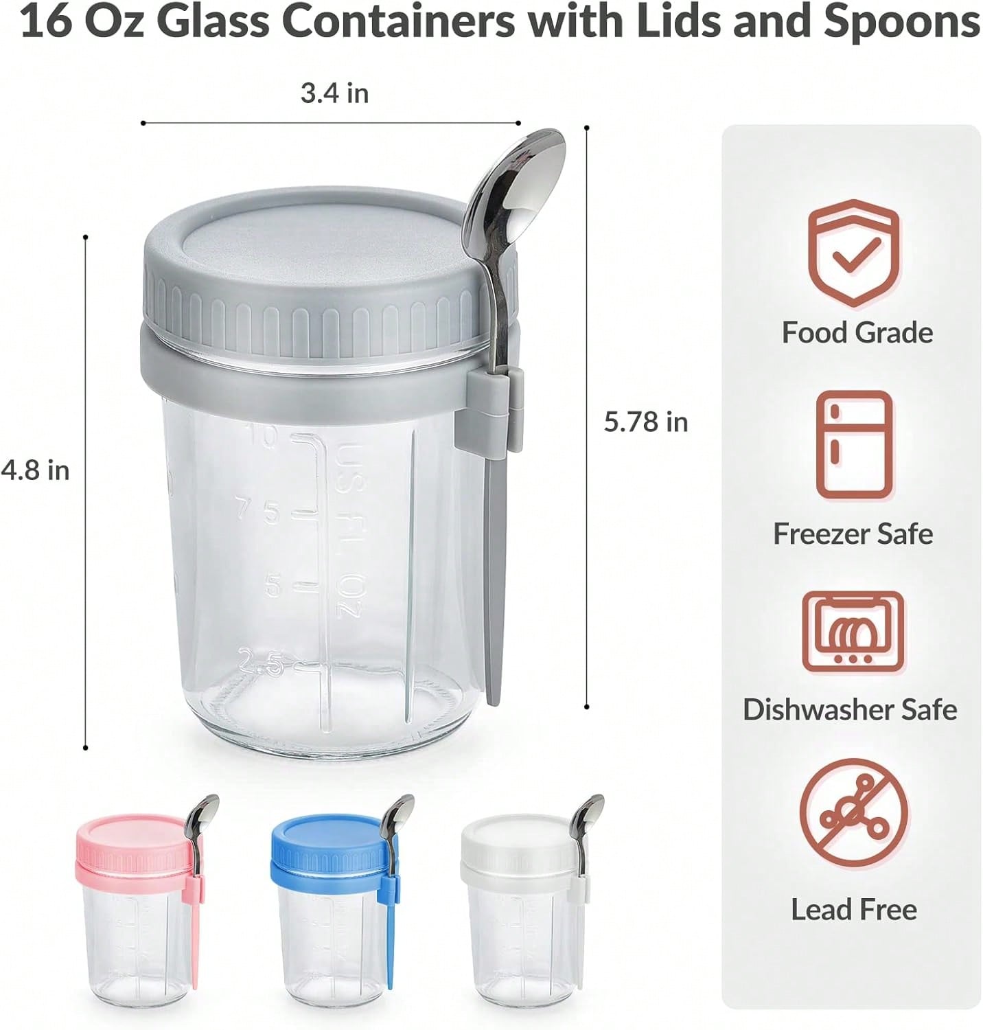 4 Wadah Overnight Oats Dengan  - Meal Prep Kit ulasan dan harga