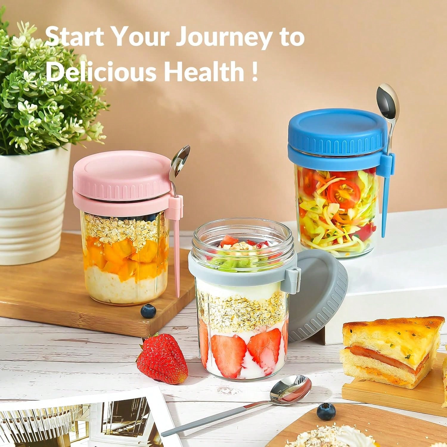 4 Wadah Overnight Oats Dengan  - Meal Prep Kit ulasan dan harga