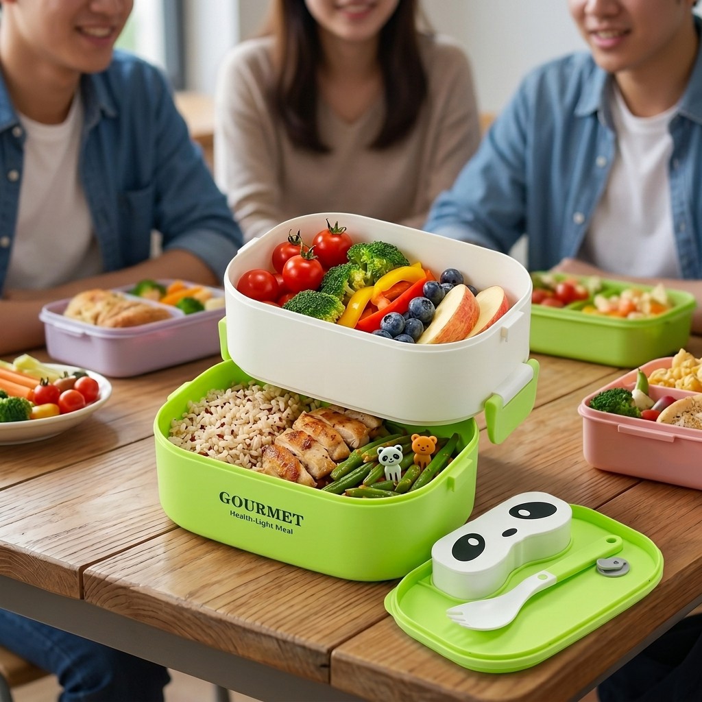 Kotak Bento Plastik Microwavea - Meal Prep Or Prep Meal ulasan dan harga