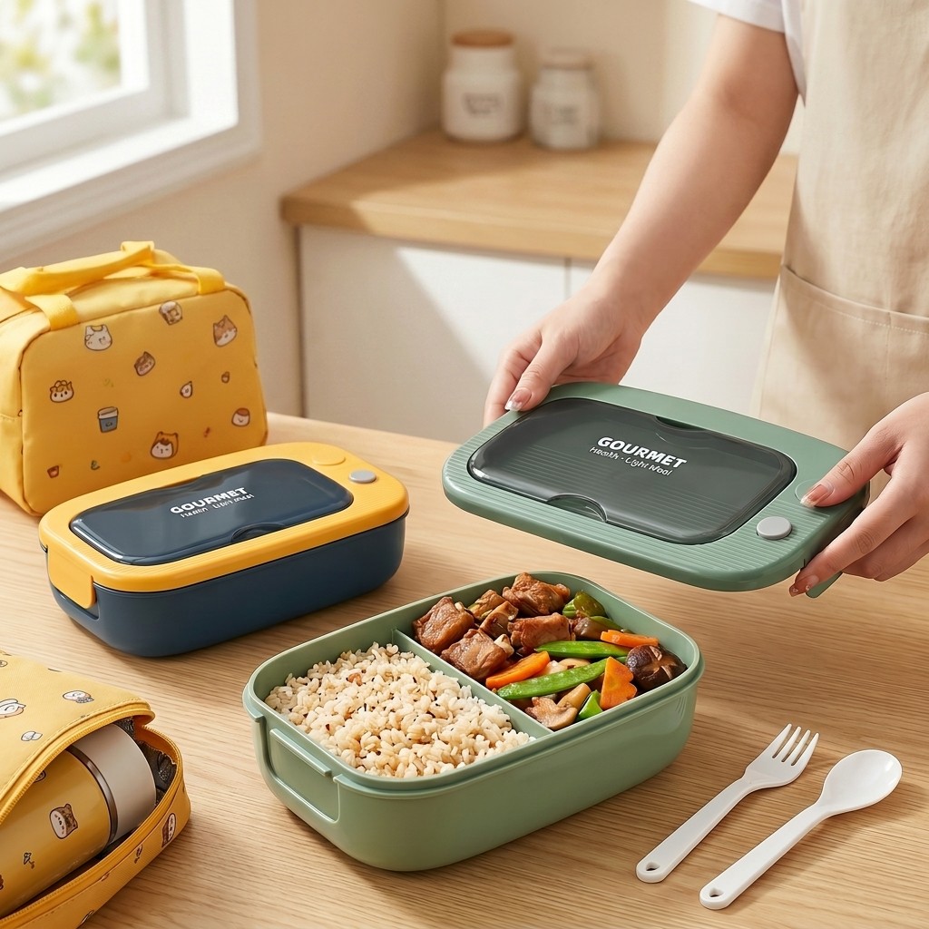 Kotak Bento Plastik untuk Micr - Meal Prep Or Prep Meal ulasan dan harga