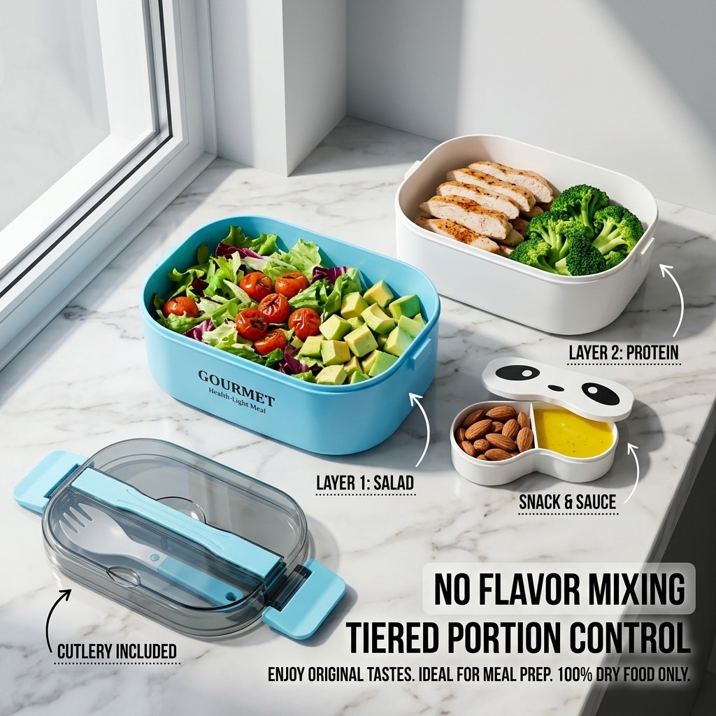 Kotak Bento Plastik Aman untuk - Meal Prep Or Prep Meal ulasan dan harga