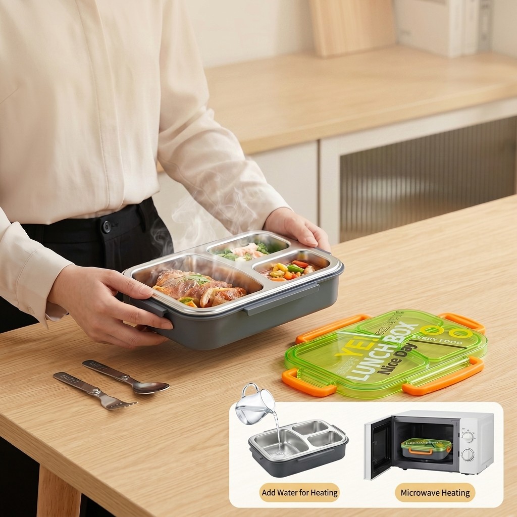 Kotak Makan Bento Stainless St - Meal Prep Or Prep Meal ulasan dan harga