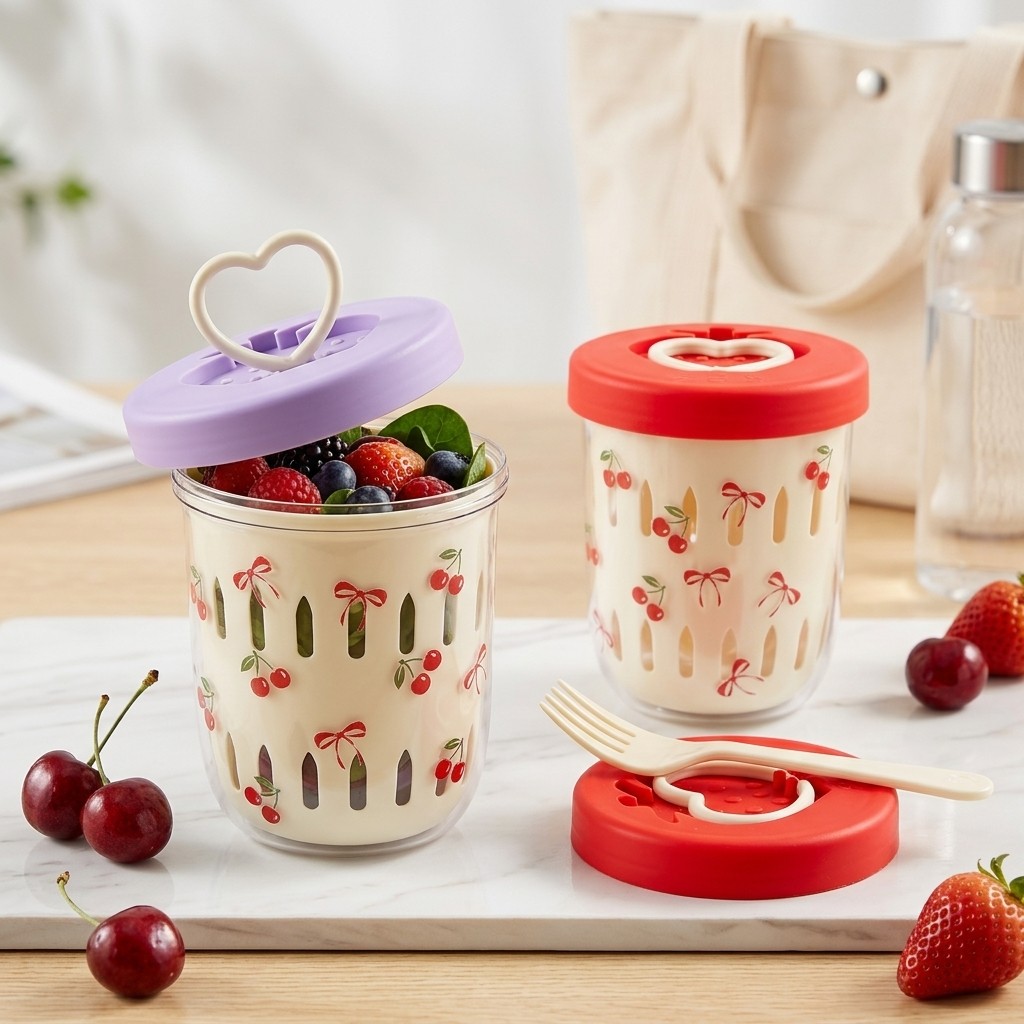 Kotak Salad Plastik dengan Tut - Meal Prep Or Prep Meal ulasan dan harga