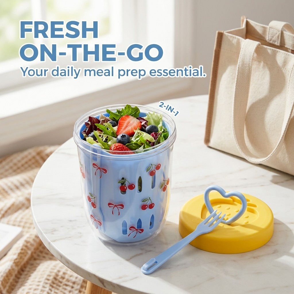 Kotak Salad Plastik dengan Tut - Meal Prep Or Prep Meal ulasan dan harga