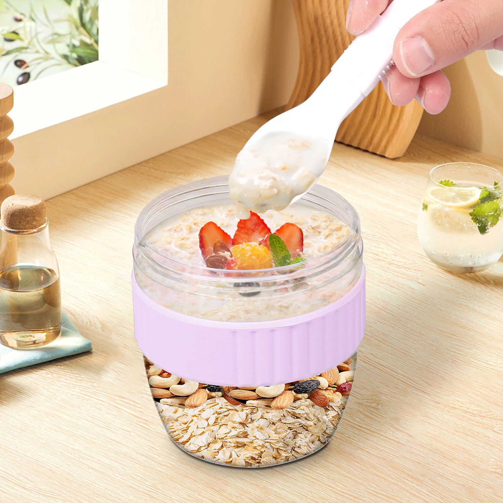 Wadah Overnight Oats Dua Lapis - Meal Prep Oatmeal ulasan dan harga